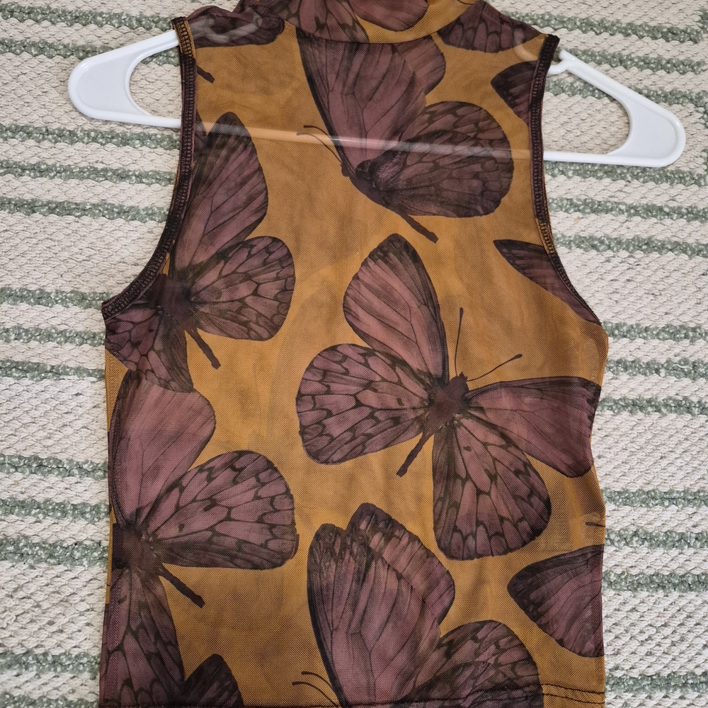 Butterfly Print Sleeveless Top